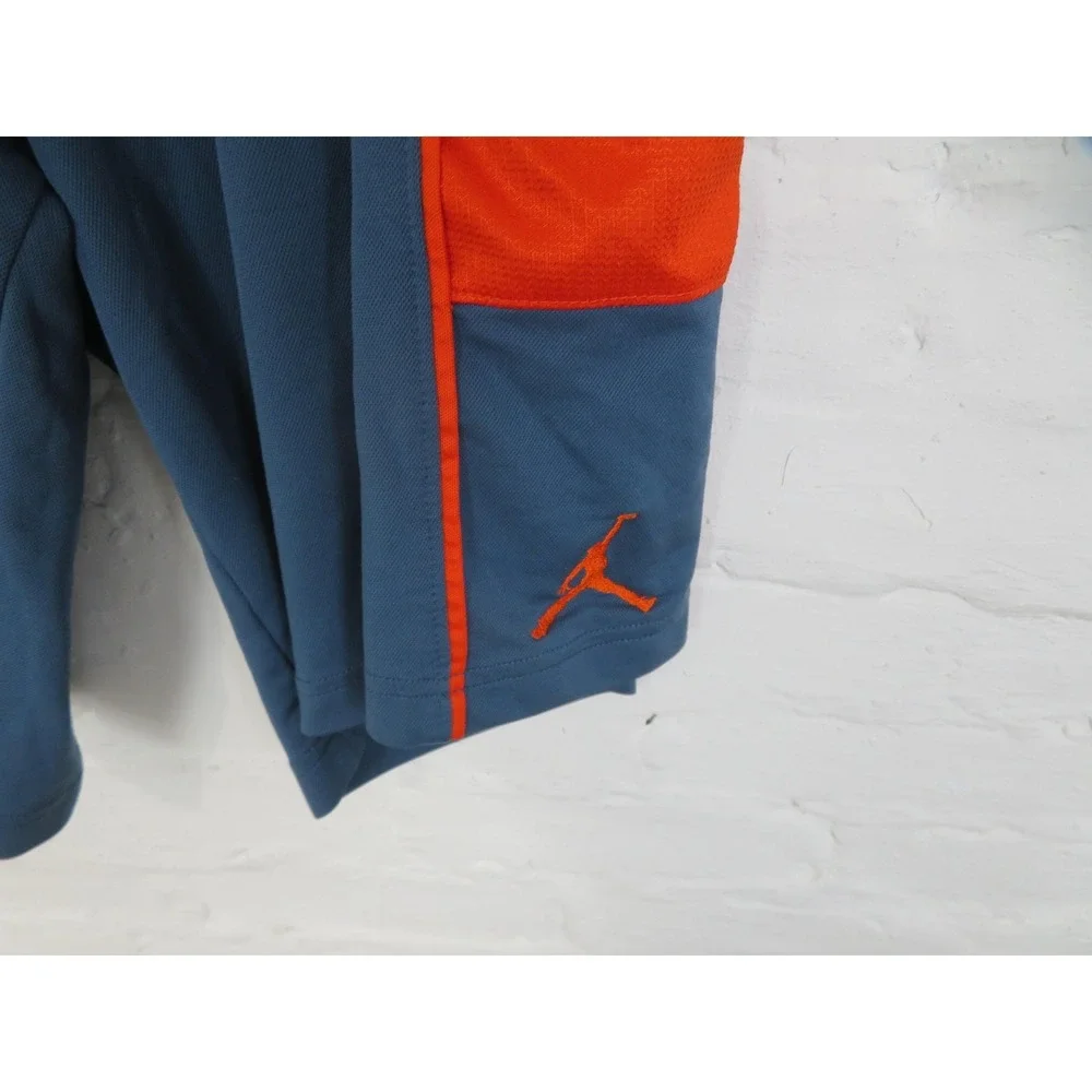 Jordan Basketball Shorts Mens 2XL Blue Orange Dri Fit 10
